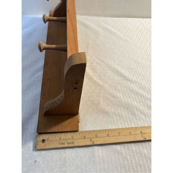 Coke Cola wooden peg coat hat rack 17.5"x3.5" (discoloration) - Picture 5 of 8